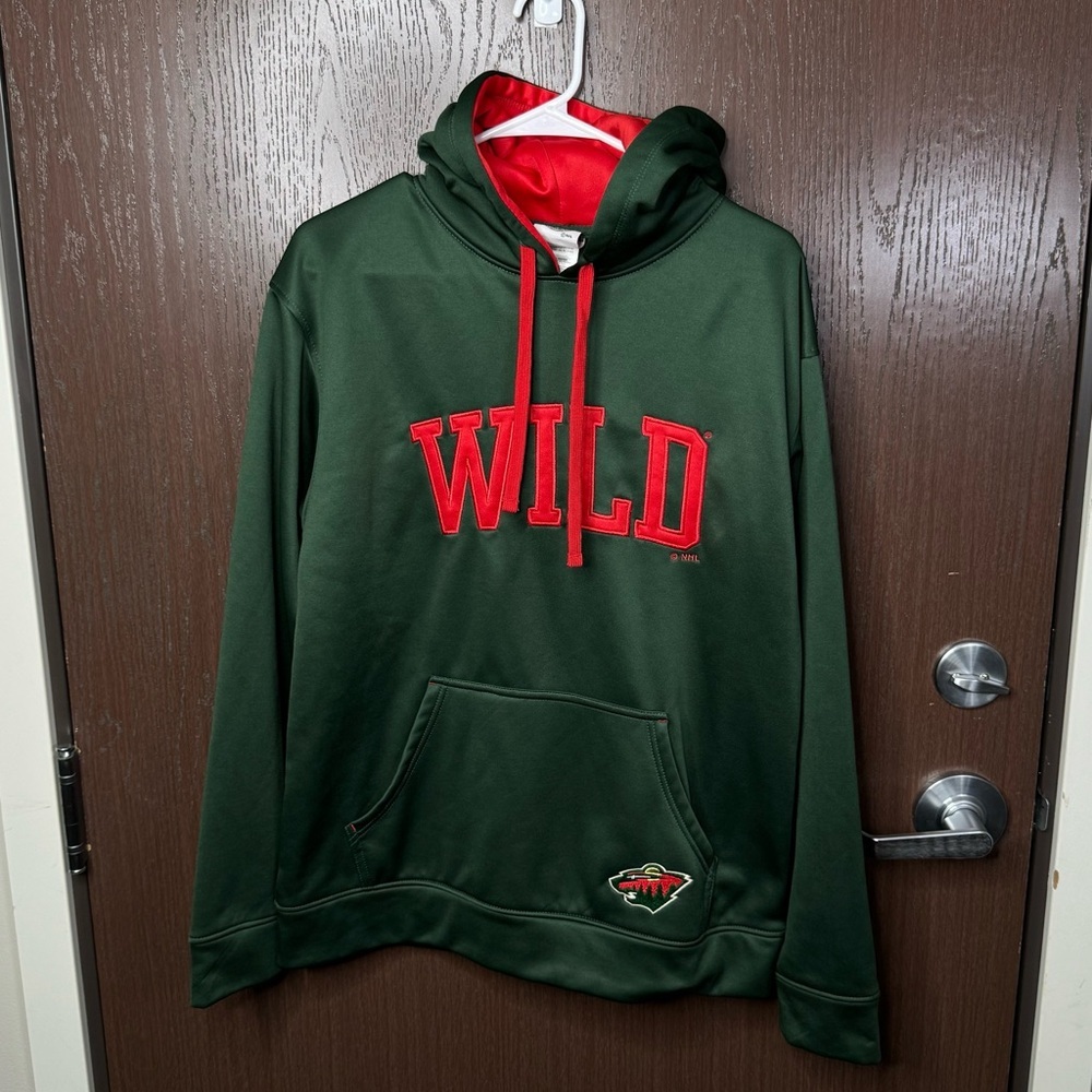 NHL Wild Forest Green Hoodie with Red Accents